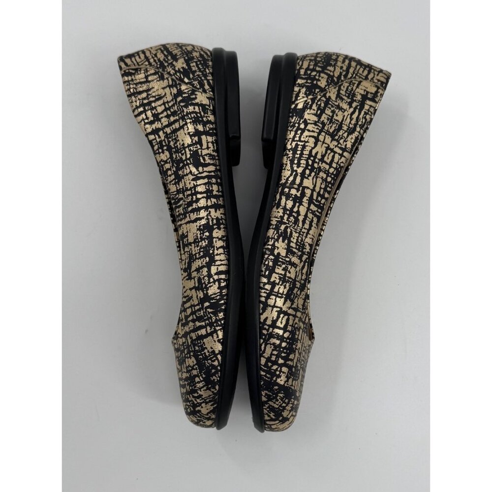 SAS Scenic Black & Gold Textured Leather Ballet Flats Size 8M - Picture 7 of 9